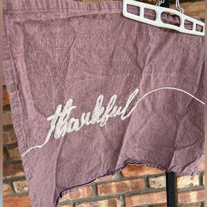 Rachel Zoe Mauve Linen Accessory with White Embroidery